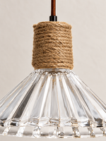 Textured Glass and Rope Pendant Light — product detail and styling