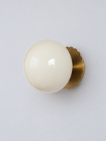 Scalloped-Mount Glass Globe Wall Sconce — Copper-Tone / Cream — unlit product view
