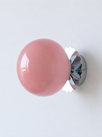 Scalloped-Mount Glass Globe Wall Sconce — Chrome / Pink — unlit product view
