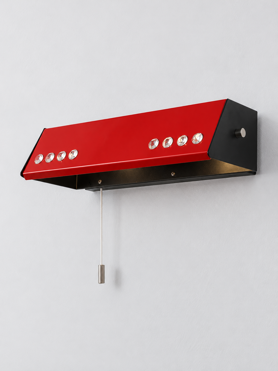 Linear Crystal-Accent Wall Light in Orange or Red — Red / Black — unlit product view