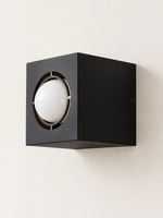 Black / Milky White / Hardwired square iron box wall light, unlit
