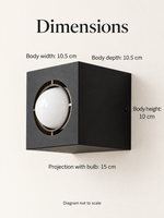 Square iron wall light dimensions