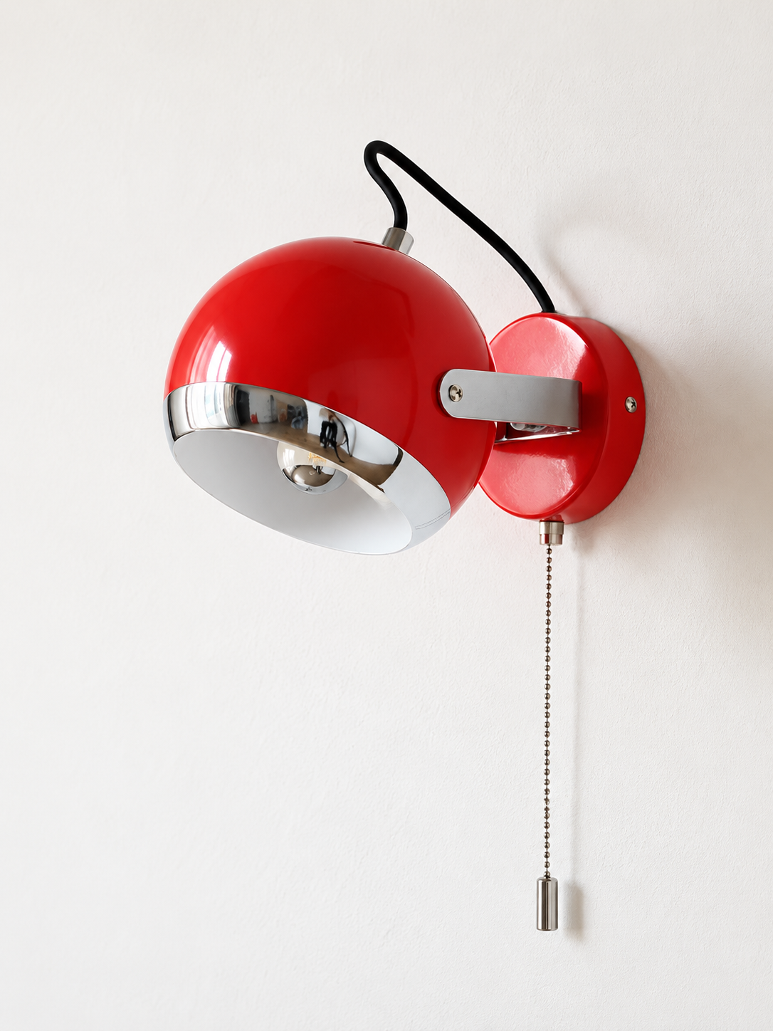 Retro dome wall spotlight 04 red mirror pull