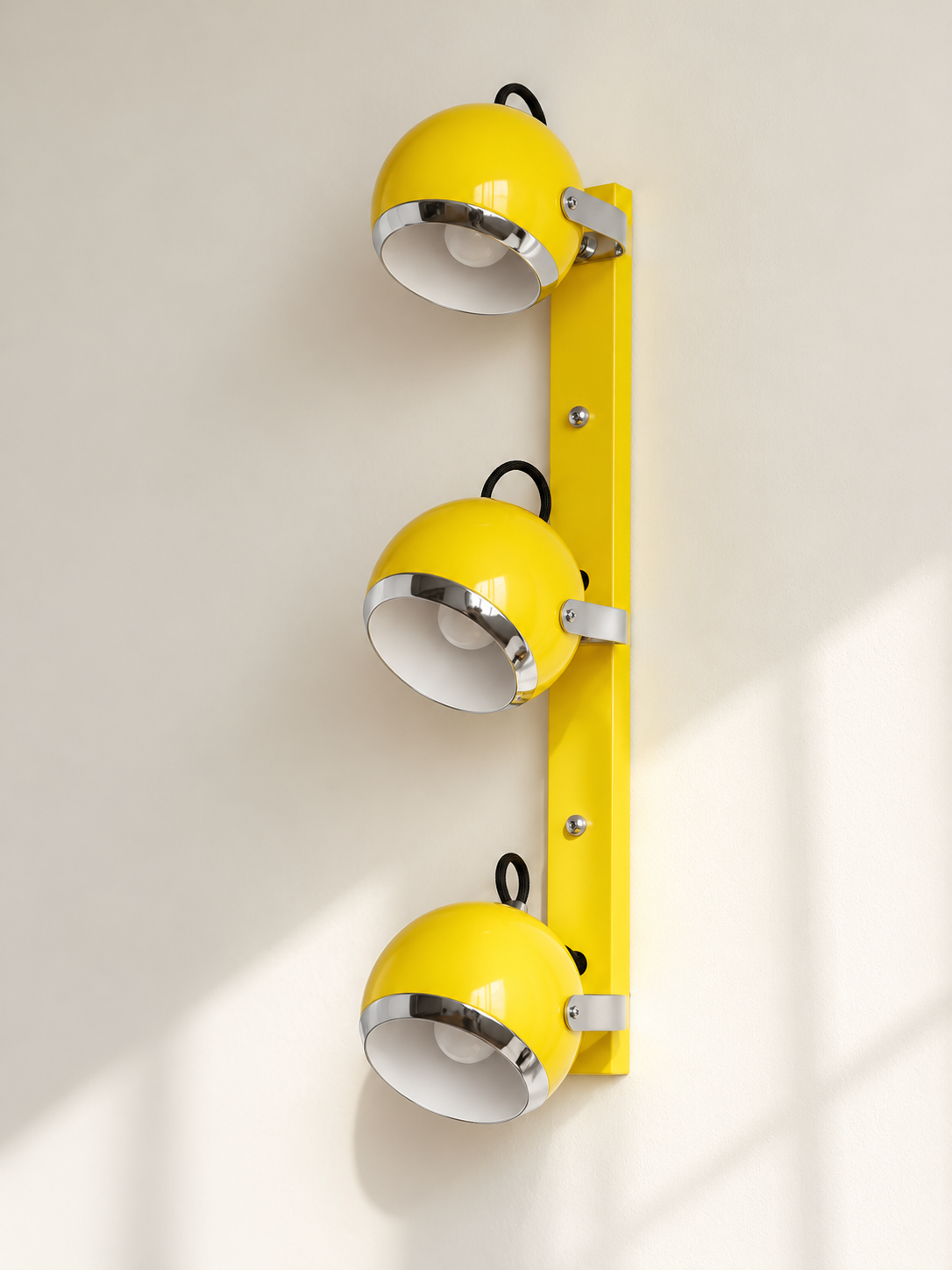 Retro dome wall spotlight 06 yellow triple opal