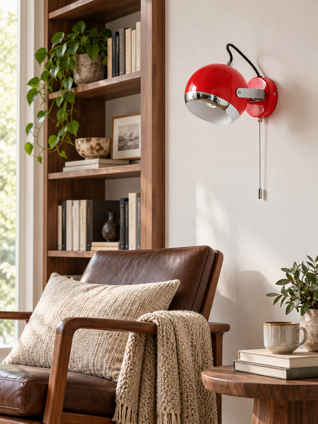 Retro dome wall spotlight 07 reading scene