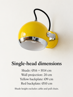 Retro dome wall spotlight 09 single dimensions