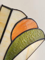 Colored glass fan wall light detail