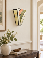 Colored glass fan wall light scene