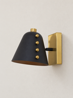 Rivet-detail metal wall light 03 copper black