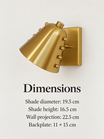 Rivet-detail metal wall light 06 dimensions