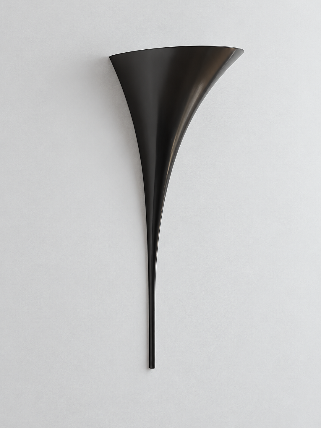 40 cm Tapered Metal Uplight Wall Sconce — Black / 40 cm — unlit product view