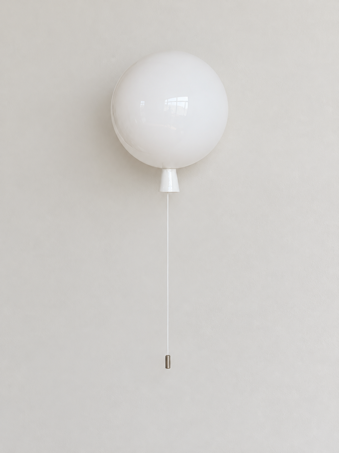 Ivory white 20 cm balloon glass wall light, unlit
