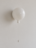 Angled view of ivory balloon wall light