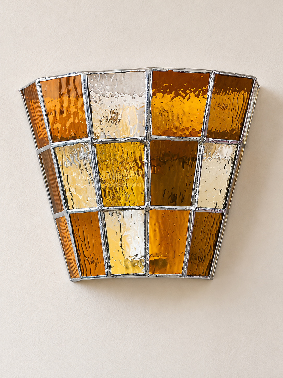 MB4852-B mosaic half-cone wall sconce, orange glass detail