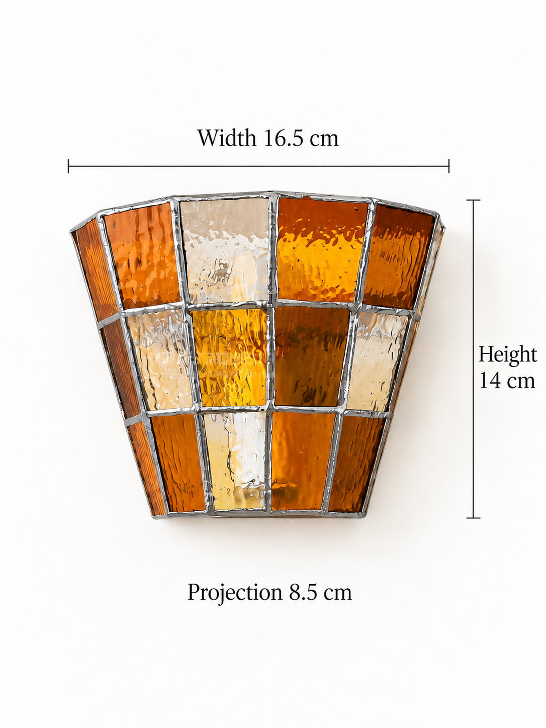 MB4852-B mosaic half-cone wall sconce, dimensions