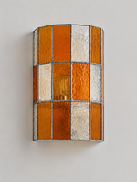 Curved Mosaic Glass Wall Sconce, 220–240V — Orange — unlit product view