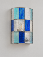 Curved Mosaic Glass Wall Sconce, 220–240V — Blue — unlit product view