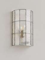 Curved Mosaic Glass Wall Sconce, 220–240V — Clear — unlit product view