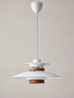 MD3338 tiered aluminum pendant, small white, unlit
