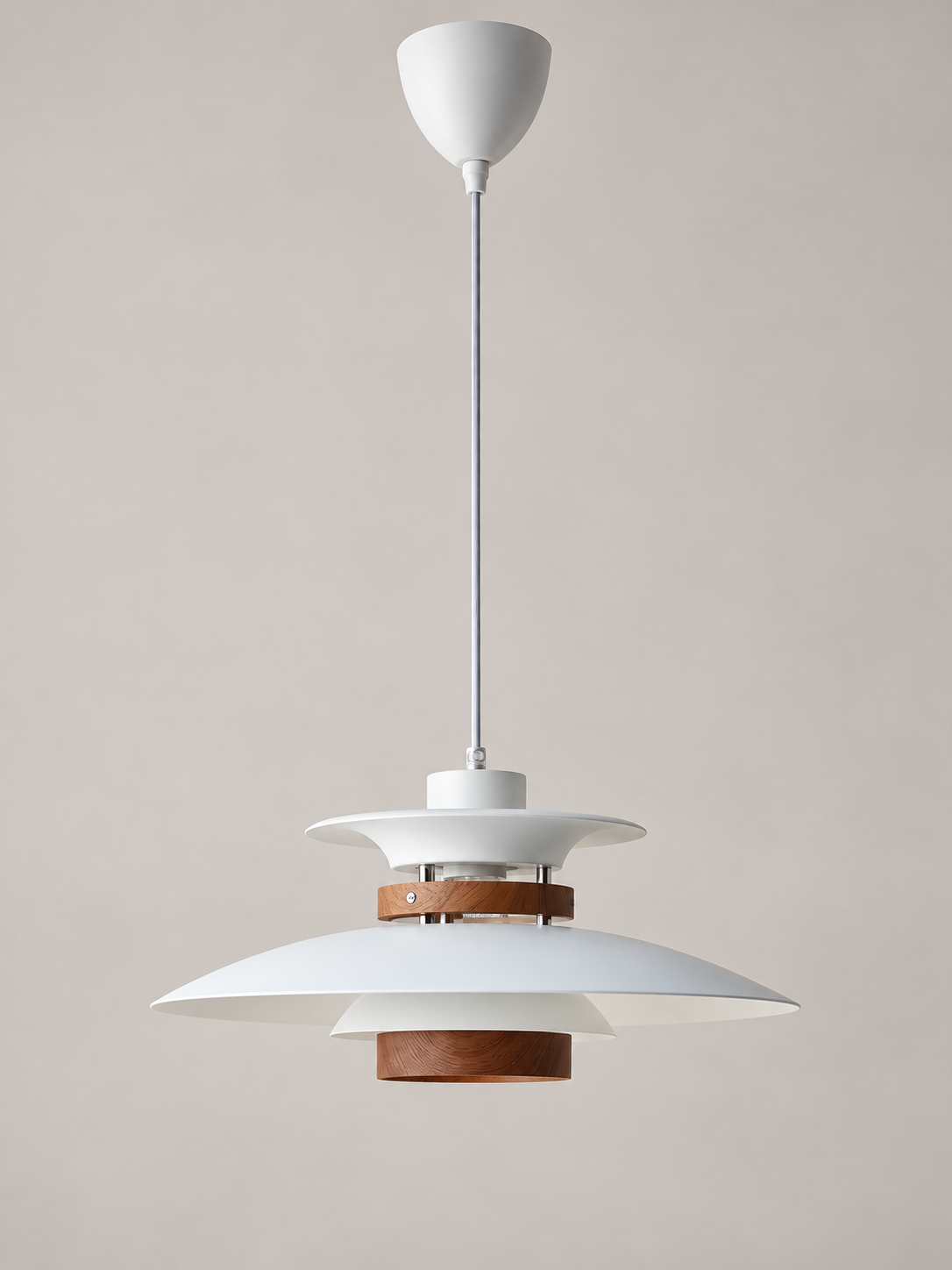 MD3338 tiered aluminum pendant, small white, unlit