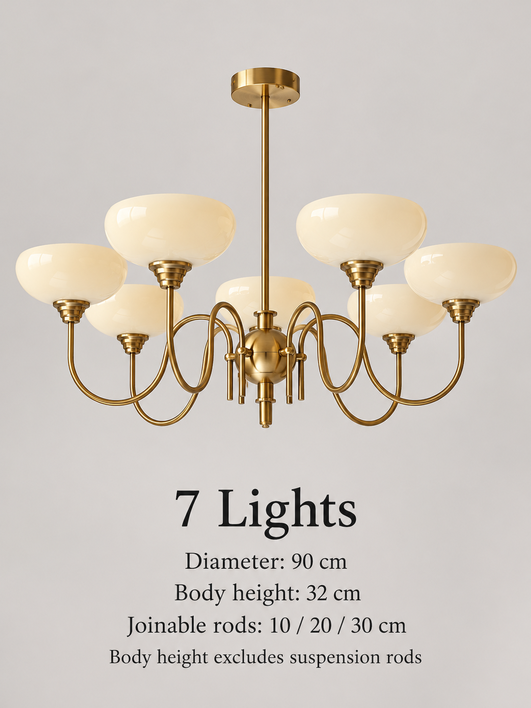 Seven-light chandelier dimensions: diameter90cm body32cm