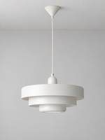 Layered Metal Pendant Light in Orange, White or Dark Green — White — unlit product view