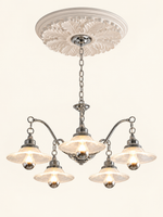 Chrome prismatic glass chandelier sku 5