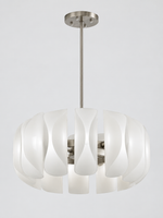 White Glass Petal Chandelier, Tiered or Linear — 12-light single tier — unlit product view