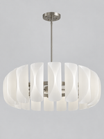 White Glass Petal Chandelier, Tiered or Linear — 18-light single tier — unlit product view