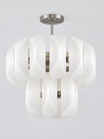 White Glass Petal Chandelier, Tiered or Linear — 6+12-light double tier — unlit product view