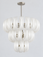 White Glass Petal Chandelier, Tiered or Linear — 6+12+18-light triple tier — unlit product view