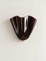 Scalloped fan glass wall sconce, Coffee