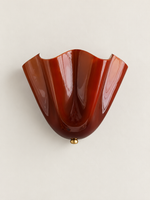 Scalloped fan glass wall sconce, Amber