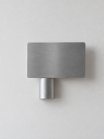 Brushed aluminum offset shield wall sconce, right