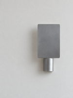 Brushed aluminum offset shield wall sconce, up