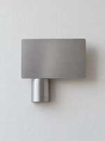 Brushed aluminum offset shield wall sconce, right