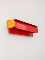 Colorblock curved metal wall light, red and yellow