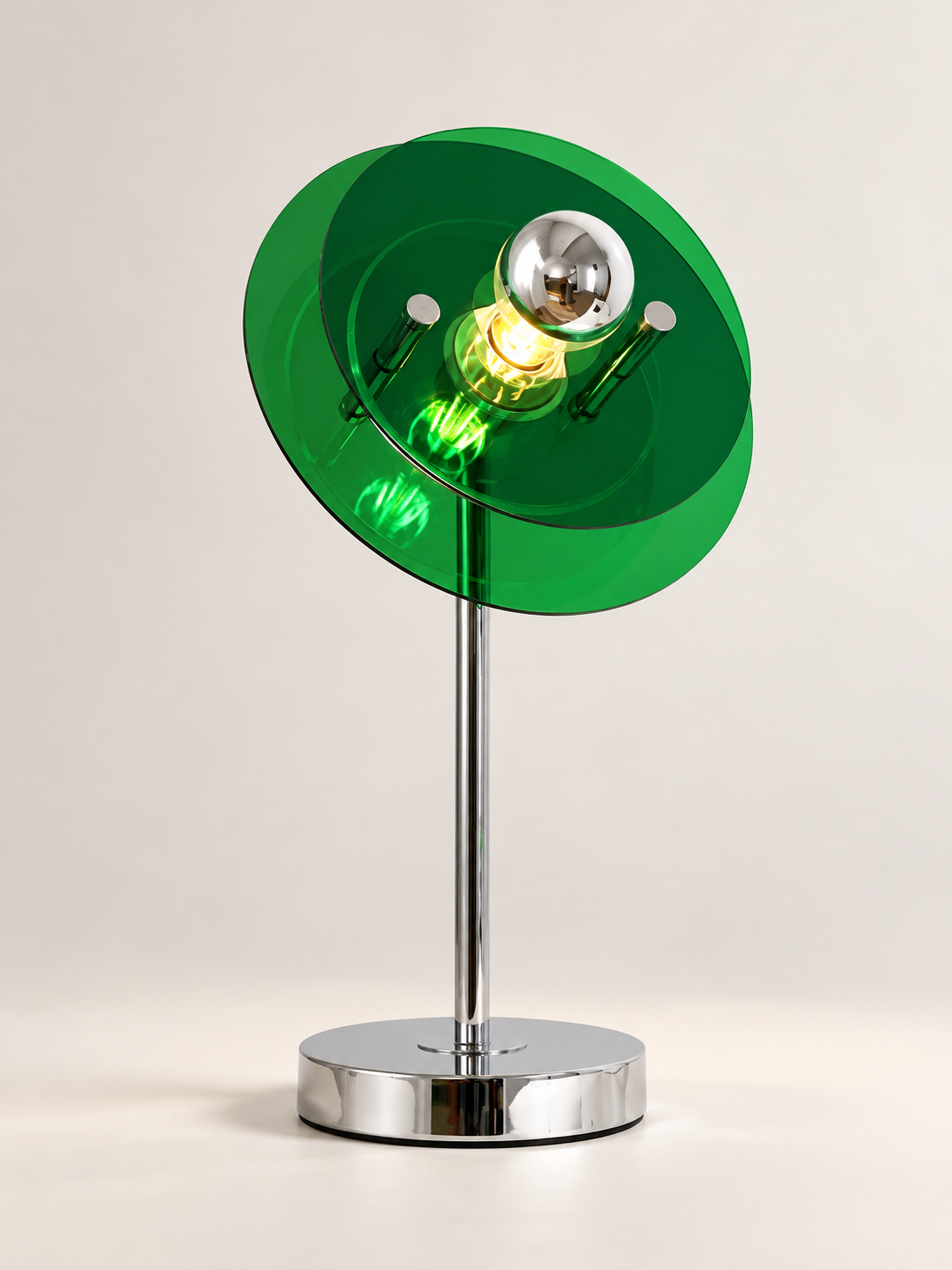 Chromatic Disc Acrylic Table Lamp - Green