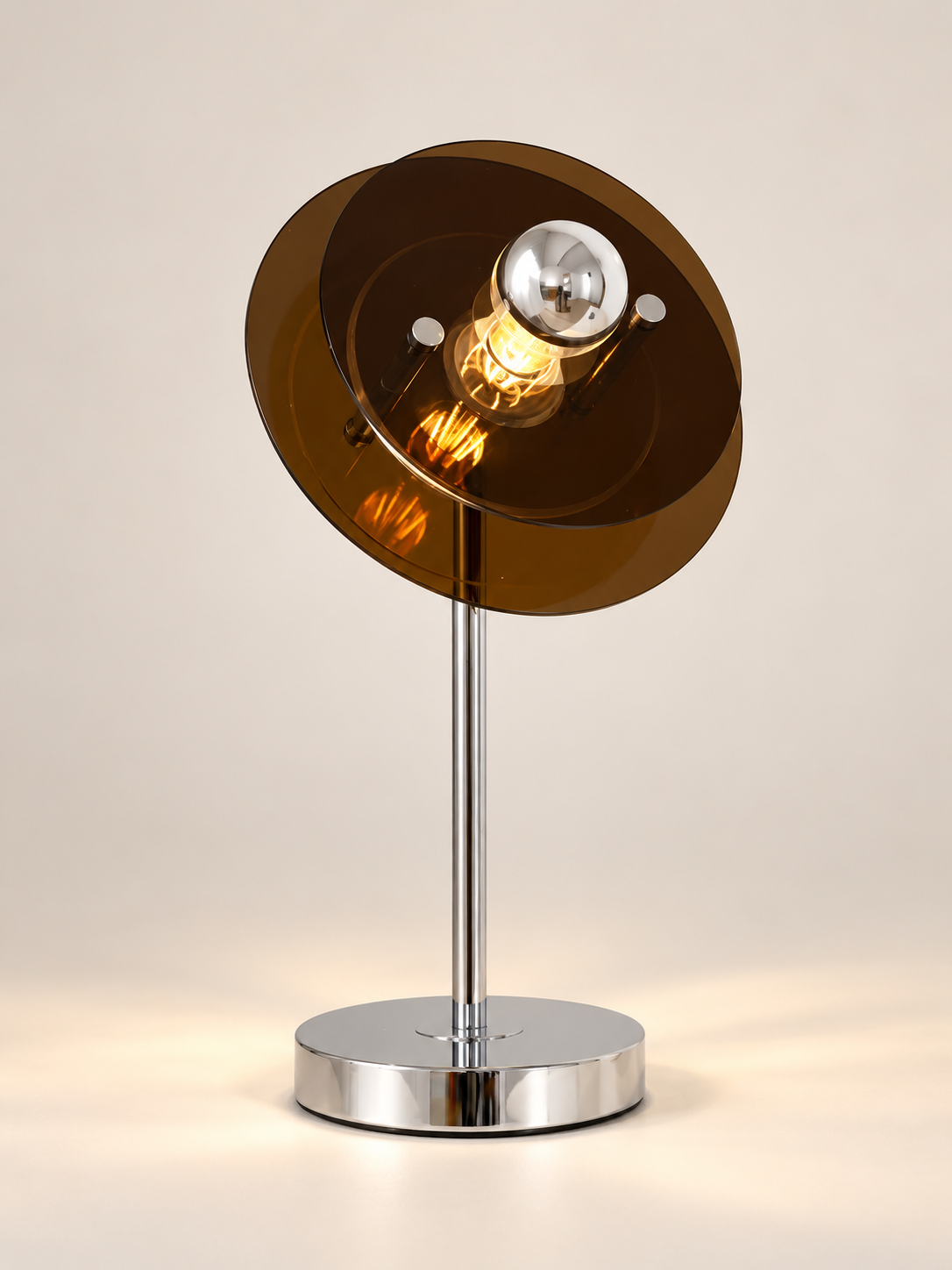 Chromatic Disc Acrylic Table Lamp - Brown