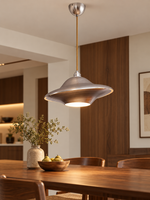 Sculptural Aluminum Saucer Pendant Light - detail view