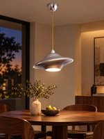Sculptural Aluminum Saucer Pendant Light - detail view