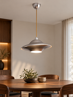 Sculptural Aluminum Saucer Pendant Light - detail view