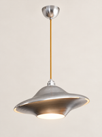 Sculptural Aluminum Saucer Pendant Light - Brushed Aluminum / 42 cm