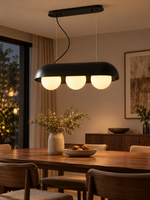 Capsule Opal Globe Linear Pendant Light - detail view