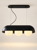 Capsule Opal Globe Linear Pendant Light - 3 Globes / 62 cm