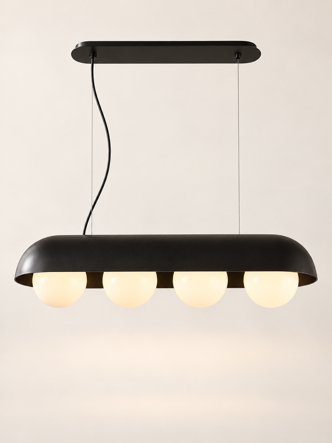 Capsule Opal Globe Linear Pendant Light - 4 Globes / 80 cm