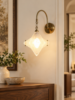 Star Glass Chain Wall Sconce - detail view