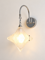Star Glass Chain Wall Sconce - Chrome