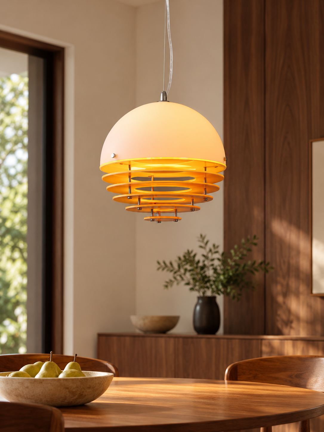 Sunset Layered Dome Pendant Light - detail view
