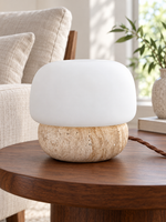 Travertine and Opal Glass Table Lamp — 01_hero